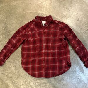 Billabong women’s burgandy plaid flannel - medium